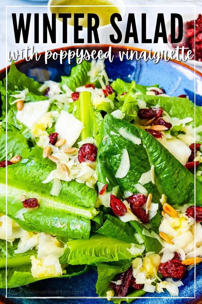 Lemon Poppyseed Dressing + Winter Romaine Salad | A Reinvented Mom