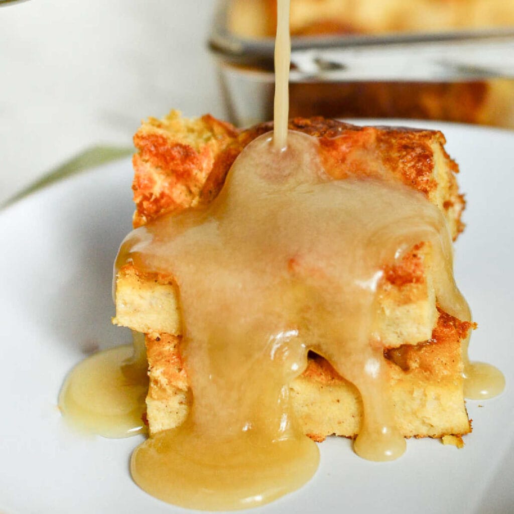 Old Fashioned Bread Pudding With Vanilla Sauce | A Reinvented Mom