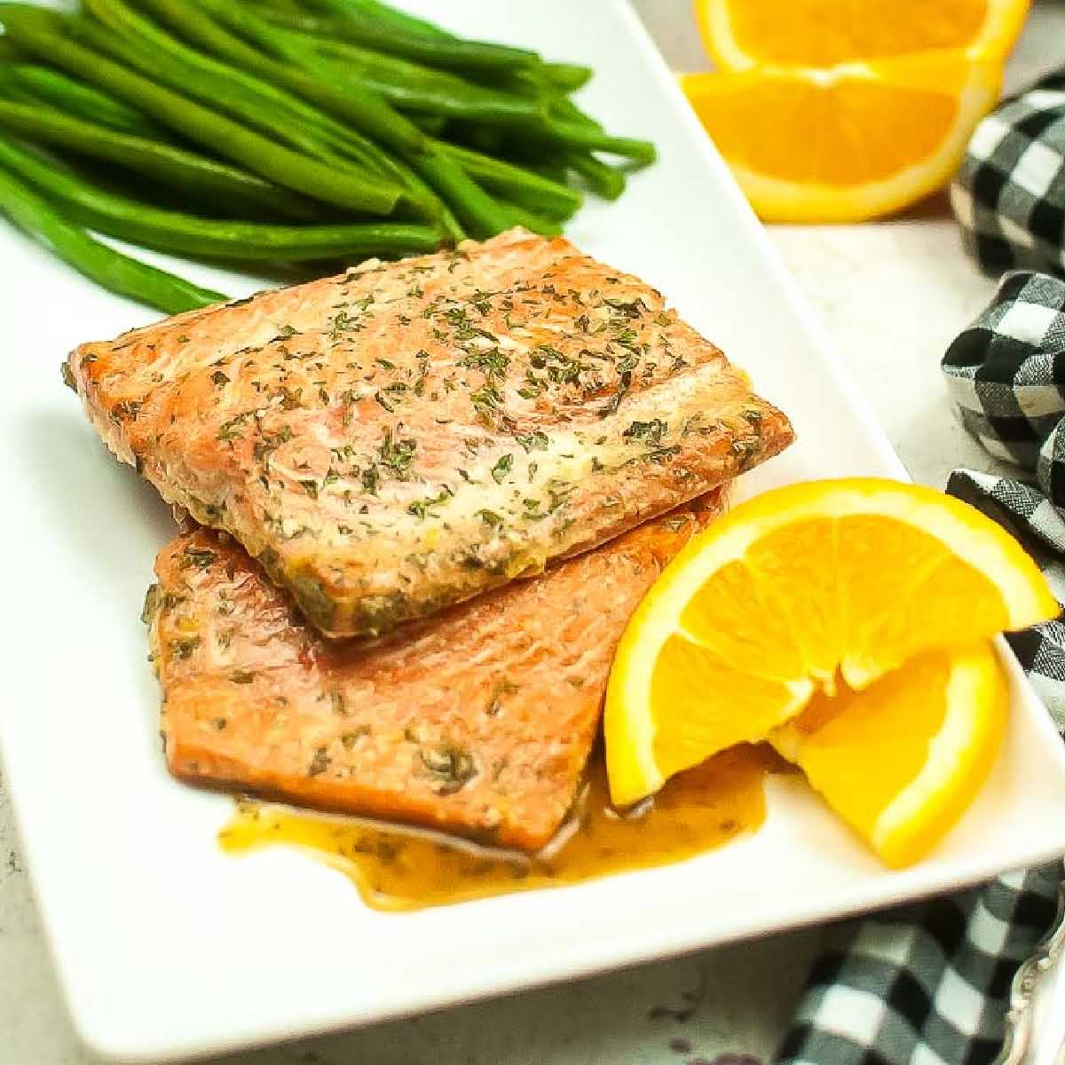 Honey Orange Glazed Salmon (Air Fryer & Stove Top) | A Reinvented Mom