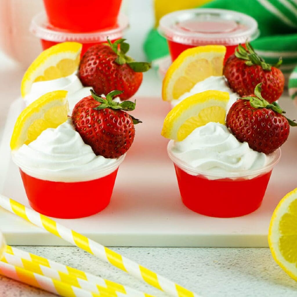 Strawberry Lemonade Jello Shots with Vodka | A Reinvented Mom