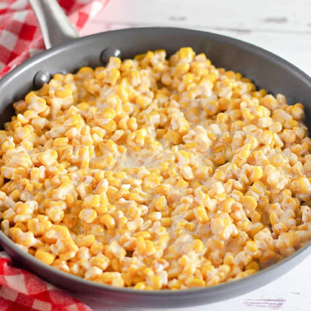 Homemade Skillet Creamed Corn with Cream Cheese | A Reinvented Mom