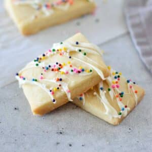 Two Butter Cookies stacked on each other.