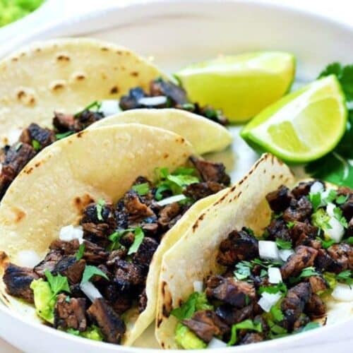 San Diego style carne asada tacos.