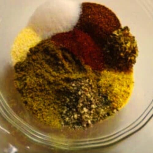 A bowl of spices to make taco seasoning.